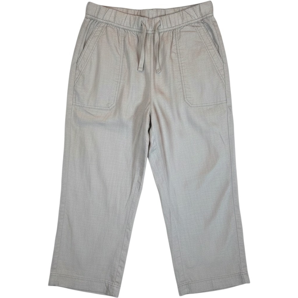 Splendid Lyocell Wide Leg‎ Crop Pant Elastic Waist Beige Coastal Boho XXL